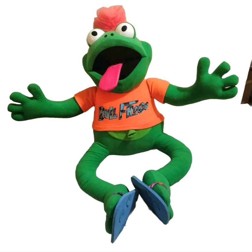 Vintage 1998 BULL FROGG Frog Interactive Talking Plush Large Toy by Ohio Art